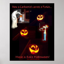 CÓMO UN DIBUJANTE TALLA UN PUNPKIN POSTER