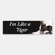 Como un tigre pegatina de parachoque