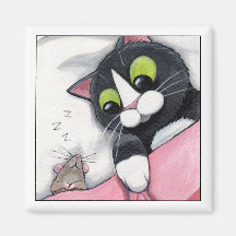 Compañero soñoliento - imán del gato