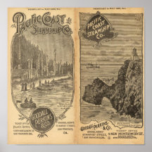 Compañía de buque de vapor de la Costa del Pacífic Poster