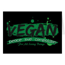 Compasión del amor de la paz del vegano tarjetón