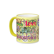 Compasión retra del amor de GalorePeace de los sig Tazas De Café