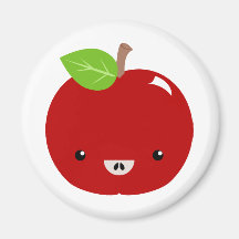Compinche de Kawaii Apple Imán De Frigorifico