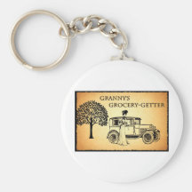 Comprador del ultramarinos de la abuelita llaveros personalizados