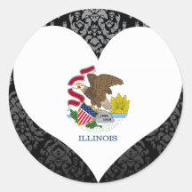 Compre la bandera de Illinois Etiqueta Redonda