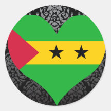 Compre la bandera de Sao Tome and Principe Etiquetas Redondas