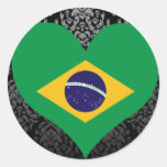 Compre la bandera del Brasil Pegatina Redonda