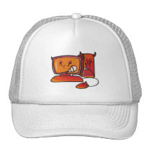 computadora de escritorio diabólica gorro de camionero