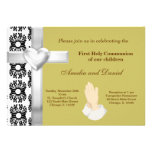 Comunión santa del damasco invitación personalizada