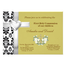 Comunión santa del damasco invitaciones personalizada