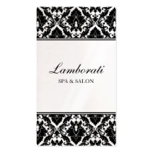 Con clase elegante moderno del damasco floral eleg tarjeta personal