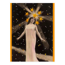 Con las estrellas en su cabeza tarjetas postales