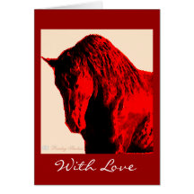 Con las tarjetas del caballo del amor