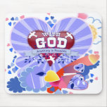 Con los corazones de dios alfombrillas de ratones