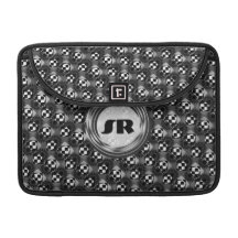 Con monograma blanco y negro fundas macbook pro