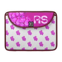 Con monograma rosado floral funda para macbooks