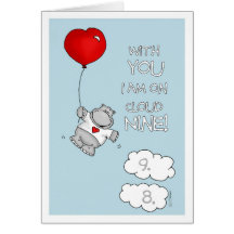 Con usted estoy en la nube nueve - día de Valentin Felicitación
