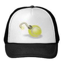 Concepto de la bomba de la pelota de tenis gorras de camionero