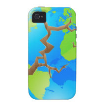 Concepto de la crisis mundial iPhone 4 fundas