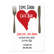 Concepto de la tarjeta de visita de la comida del 