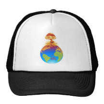 Concepto del desastre de la tierra de la explosión gorro