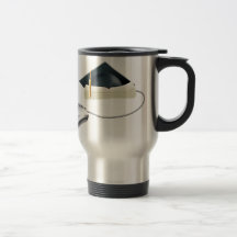 Concepto del ratón del ordenador de la graduación taza de café