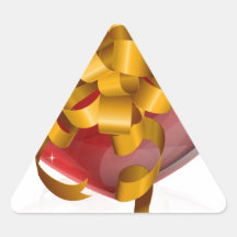 Concepto del regalo del arco del corazón pegatinas de triangulo personalizadas
