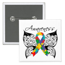Conciencia de la mariposa del tatuaje - autismo pin