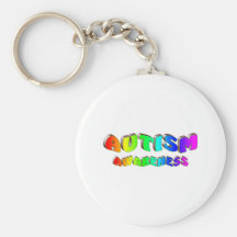 Conciencia del autismo (brillante) llavero personalizado