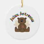 Conciencia del autismo (oso del muchacho) ornamentos de reyes