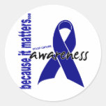 Conciencia del cáncer de colon pegatinas redondas