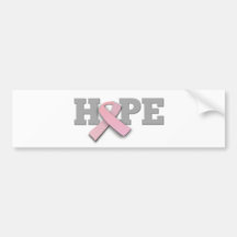 Conciencia del cáncer de pecho - esperanza rosada  pegatina de parachoque