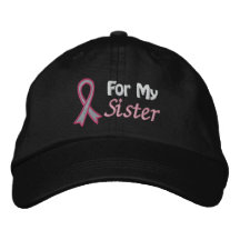 Conciencia del cáncer de pecho para mi hermana gorras de béisbol bordadas