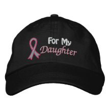 Conciencia del cáncer de pecho para mi hija gorra de béisbol bordada