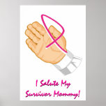 Conciencia del cáncer de pecho que saludo poster