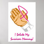 Conciencia del cáncer de pecho que saludo poster