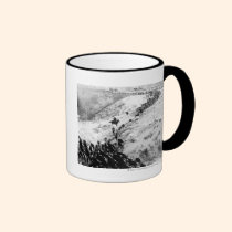 Conducción de ganado en el invierno tazas
