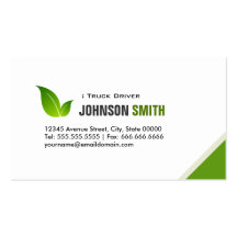 Conductor de camión - verde moderno elegante tarjetas de negocios