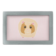 Conejillo de Indias, en rayas rosas claras Hebillas Cinturón Rectangulares