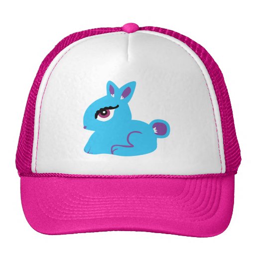 Conejito azul gorros bordados