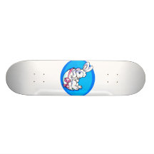 conejito blanco del bebé en el huevo oval.png azul tabla de patinar