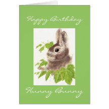Conejito de Hunny del cumpleaños, conejo lindo Tarjetas