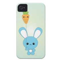 Conejito de Kawaii y caja azules del iPhone del gl Case-Mate iPhone 4 Protector