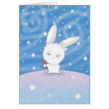 Conejito de la nieve de la tarjeta del conejito de