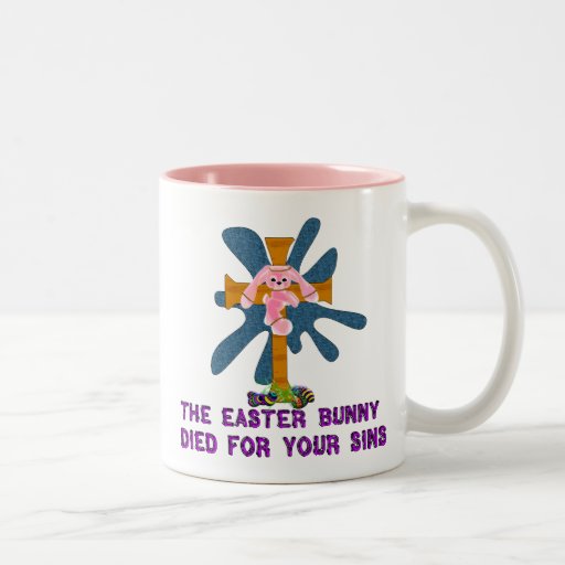 Conejito de pascua ateo taza de café