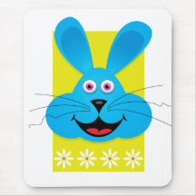 Conejito de pascua azul alfombrillas de raton