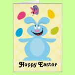 Conejito de pascua azul tarjetas
