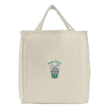 Conejito de pascua bordado personalizable - verde bolsas