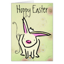 Conejito de pascua del dibujo animado tarjeton