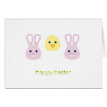 Conejito de pascua y tarjeta de la moda tarjetas